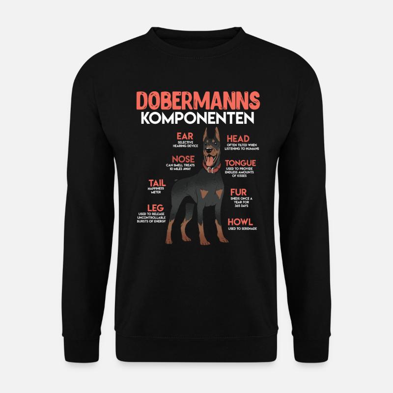 DOBERMANN KOMPONENTEN Anatomie Doberman - Unisex Pullover - Schwarz