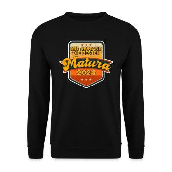 MATURA 2024 Mit Abstand die Besten Maturanten - Unisex Pullover - Schwarz - Vorne - Alina (178cm) & Michal (187cm)