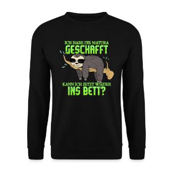 Maturanten Habe die Matura Geschafft Lustiges - Unisex Pullover - Schwarz - Vorne - Alina (178cm) & Michal (187cm)