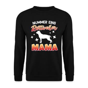 ROTTWEILER MAMA NUMMER EINS Rottie Frauen - Unisex Pullover - Schwarz - Vorne - Alina (178cm) & Michal (187cm)