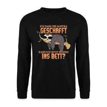 Maturanten Habe die Matura Geschafft Lustiges - Unisex Pullover - Schwarz - Vorne - Alina (178cm) & Michal (187cm)