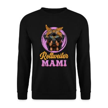 ROTTWEILER MAMI Rottie Besitzer Rottweiler Freund - Unisex Pullover - Schwarz - Vorne - Alina (178cm) & Michal (187cm)