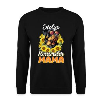 Rottie Frauen STOLZE ROTTWEILER MAMA Rottweiler - Unisex Pullover - Schwarz - Vorne - Alina (178cm) & Michal (187cm)
