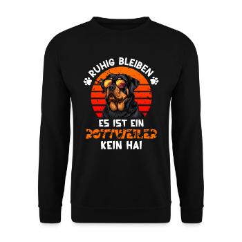 Rotties RUHIG BLEIBEN ES IST EIN ROTTWEILER KEIN - Unisex Pullover - Schwarz - Vorne - Alina (178cm) & Michal (187cm)
