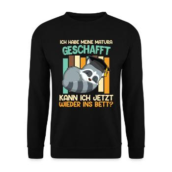 Maturant Habe meine Matura Geschafft Abschluss - Unisex Pullover - Schwarz - Vorne - Alina (178cm) & Michal (187cm)