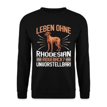 Ridgeback LEBEN OHNE RHODESIAN RIDGEBACK - Unisex Pullover - Schwarz - Vorne - Alina (178cm) & Michal (187cm)
