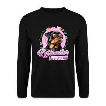 ROTTWEILER LIEBHABERIN Rottie Besitzer Rottweiler - Unisex Pullover - Schwarz - Vorne - Alina (178cm) & Michal (187cm)
