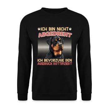 Rottie BIN NICHT ABGEDREHT BEVORZUG ROTTIFIZIERT - Unisex Pullover - Schwarz - Vorne - Alina (178cm) & Michal (187cm)