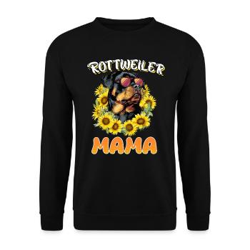 ROTTWEILER MAMA Hundemama Rottie Besitzerin - Unisex Pullover - Schwarz - Vorne - Alina (178cm) & Michal (187cm)