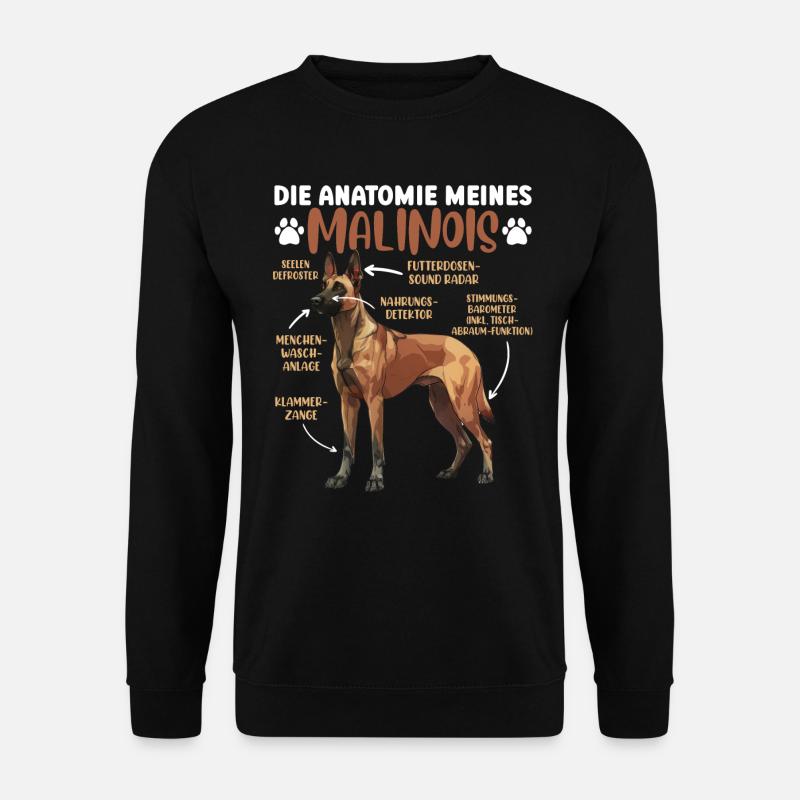 ANATOMIE MEINES MALINOIS Belgischer Schäferhund - Unisex Pullover - Schwarz