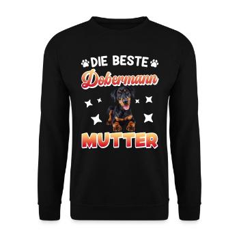 Doberman Frauen BESTE DOBERMANN MUTTER Lustiges - Unisex Pullover - Schwarz - Vorne - Alina (178cm) & Michal (187cm)