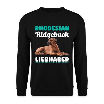 Ridgeback Besitzer RHODESIAN RIDGEBACK LIEBHABER - Unisex Pullover - Schwarz - Vorne - Alina (178cm) & Michal (187cm)