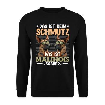 Belgischer Schäferhund DAS IST KEIN SCHMUTZ - Unisex Pullover - Schwarz - Vorne - Alina (178cm) & Michal (187cm)