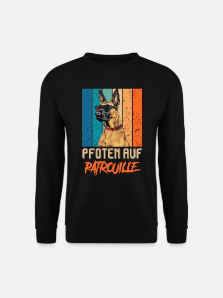Malinois PFOTEN AUF PATROUILLE Belgischer - Unisex Pullover - Schwarz