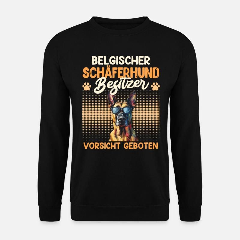 BELGISCHER SCHÄFERHUND BESITZER VORSICHT GEBOTEN - Unisex Pullover - Schwarz