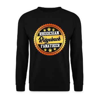 RHODESIAN RIDGEBACK FANATIKER Hundebesitzer - Unisex Pullover - Schwarz - Vorne - Alina (178cm) & Michal (187cm)