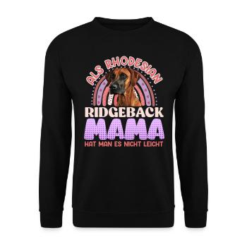 Ridgeback ALS RHODESIAN RIDGEBACK MAMA Lustiges - Unisex Pullover - Schwarz - Vorne - Alina (178cm) & Michal (187cm)
