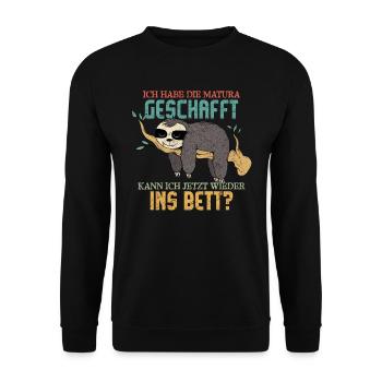 Maturanten Habe die Matura Geschafft Lustiges - Unisex Pullover - Schwarz - Vorne - Alina (178cm) & Michal (187cm)
