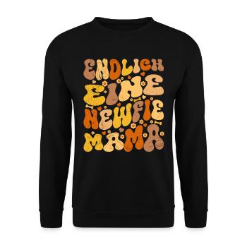 Neufundländer ENDLICH EINE NEWFIE MAMA Hippie - Unisex Pullover - Schwarz - Vorne - Alina (178cm) & Michal (187cm)