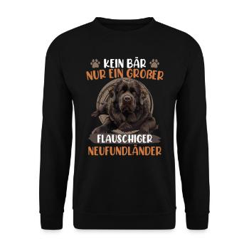 Neufundländer Hund KEIN BÄR NUR EIN GROßER - Unisex Pullover - Schwarz - Vorne - Alina (178cm) & Michal (187cm)