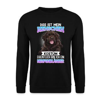 Neufundländer DAS IST MEIN MENSCHEN KOSTÜM Lustig - Unisex Pullover - Schwarz - Vorne - Alina (178cm) & Michal (187cm)