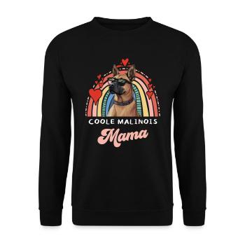 Belgischer Schäferhund COOLE MALINOIS MAMA - Unisex Pullover - Schwarz - Vorne - Alina (178cm) & Michal (187cm)