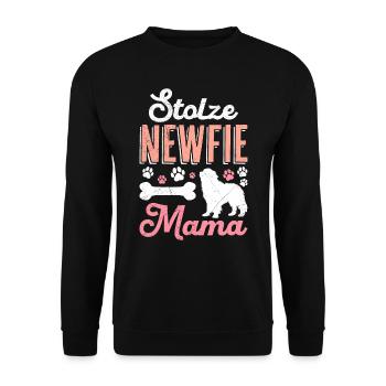 Hundemama STOLZE NEWFIE MAMA Neufundländer - Unisex Pullover - Schwarz - Vorne - Alina (178cm) & Michal (187cm)