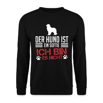Neufundländer DER HUND IST EIN SOFTIE ICH NICHT - Unisex Pullover - Schwarz - Vorne - Alina (178cm) & Michal (187cm)