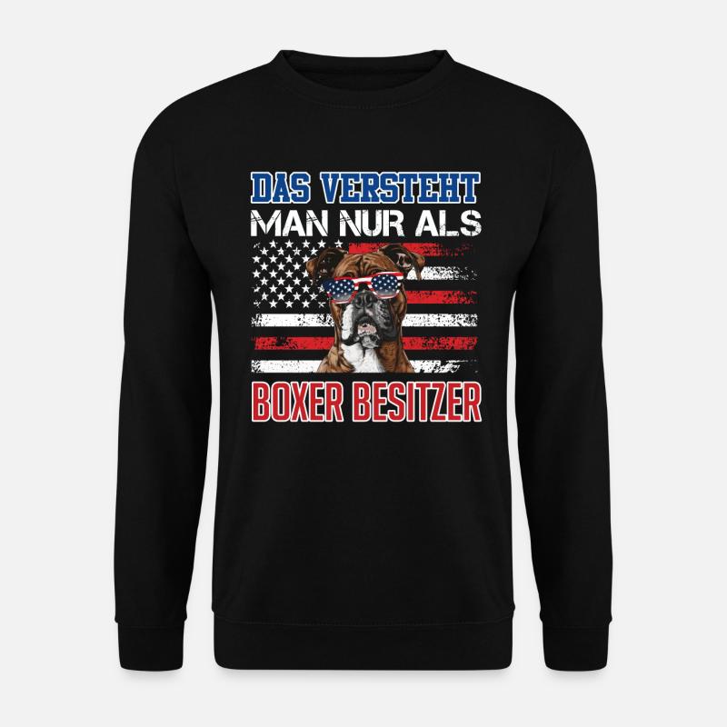 Boxer Hund DAS VERSTEHT MAN NUR ALS BOXER BESITZER - Unisex Pullover - Schwarz