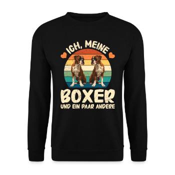 Boxer Hunde ICH MEINE BOXER UND PAAR ANDERE Lustig - Unisex Pullover - Schwarz - Vorne - Alina (178cm) & Michal (187cm)