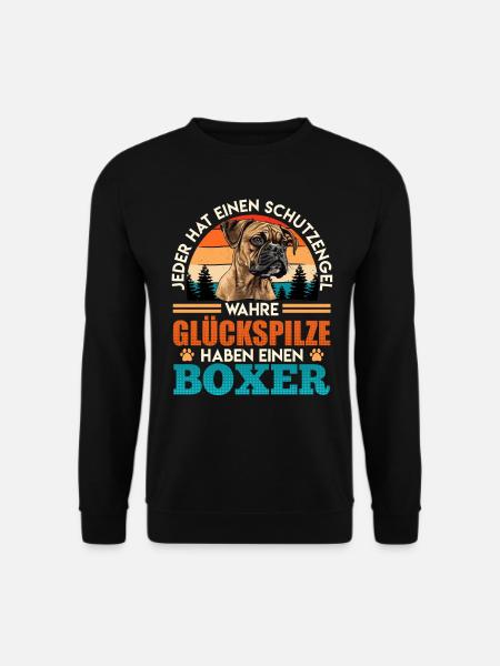 Deutscher Boxer GLÜCKSPILZE HABEN EINEN BOXER - Unisex Pullover - Schwarz
