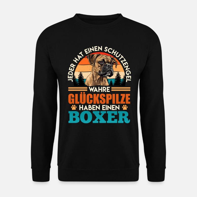 Deutscher Boxer GLÜCKSPILZE HABEN EINEN BOXER - Unisex Pullover - Schwarz
