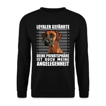 Rhodesian Ridgeback LOYALER GEFÄHRTE Hundebesitzer - Unisex Pullover - Schwarz - Vorne - Alina (178cm) & Michal (187cm)