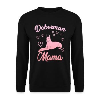 DOBERMAN MAMA Dobermänner Besitzerin Dobie - Unisex Pullover - Schwarz - Vorne - Alina (178cm) & Michal (187cm)