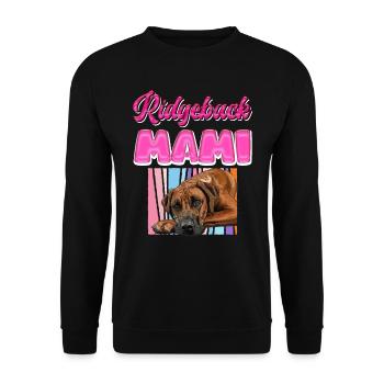 Rhodesian Ridgeback MAMI Ridbacks Hundemama - Unisex Pullover - Schwarz - Vorne - Alina (178cm) & Michal (187cm)