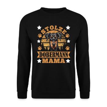 Dobermänner STOLZE DOBERMANN MAMA Hundemama - Unisex Pullover - Schwarz - Vorne - Alina (178cm) & Michal (187cm)