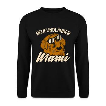 Hundemama NEUFUNDLÄNDER MAMI Newfie Momma - Unisex Pullover - Schwarz - Vorne - Alina (178cm) & Michal (187cm)