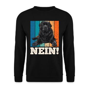 Neufundländer Hundebesitzer NEIN! Newfie Fan - Unisex Pullover - Schwarz - Vorne - Alina (178cm) & Michal (187cm)