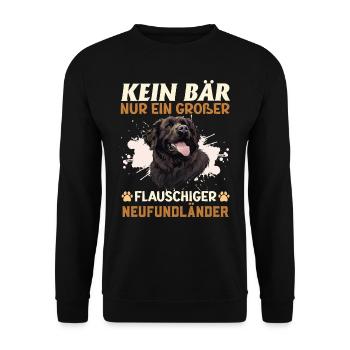 Neufundländer Hund KEIN BÄR NUR EIN GROßER - Unisex Pullover - Schwarz - Vorne - Alina (178cm) & Michal (187cm)