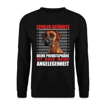 Rhodesian Ridgeback LOYALER GEFÄHRTE Lustiges - Unisex Pullover - Schwarz - Vorne - Alina (178cm) & Michal (187cm)
