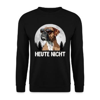 Deutscher Boxer Stur HEUTE NICHT Hundebesitzer - Unisex Pullover - Schwarz - Vorne - Alina (178cm) & Michal (187cm)