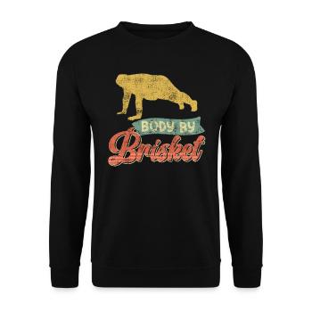 Mangeur de viande BODY BY BRISKET Amateur de viande - Sweat-shirt Unisexe - noir - Devant - Alina (178cm) & Michal (187cm)