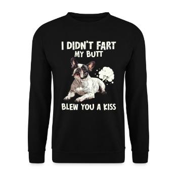 French Bulldog Didn't Fart My Butt Blew - Unisex Sweatshirt - black - Front - Alina (178cm) & Michal (187cm)