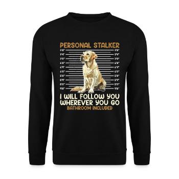 Labrador Lover Personal Stalker Labrador - Unisex Sweatshirt - black - Front - Alina (178cm) & Michal (187cm)