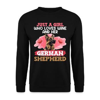 German Shepherd Just a Girl Who Loves Her German - Unisex Sweatshirt - black - Front - Alina (178cm) & Michal (187cm)