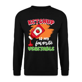 KETCHUP IS MY FAVORITE VEGGIE Funny - Unisex Sweatshirt - black - Front - Alina (178cm) & Michal (187cm)