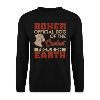 BOXER OFFICIAL DOG OF THE COOLEST PEOPLE ON EARTH - Unisex Sweatshirt - black - Front - Alina (178cm) & Michal (187cm)