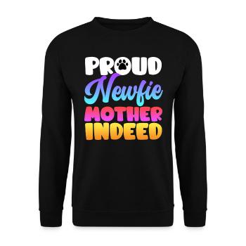 Neufundländer PROUD NEWFIE MOTHER INDEED Cooles - Unisex Pullover - Schwarz - Vorne - Alina (178cm) & Michal (187cm)