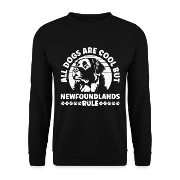 Neufundländer ALL DOGS ARE COOL BUT NEWFOUNDLANDS - Unisex Pullover - Schwarz - Vorne - Alina (178cm) & Michal (187cm)