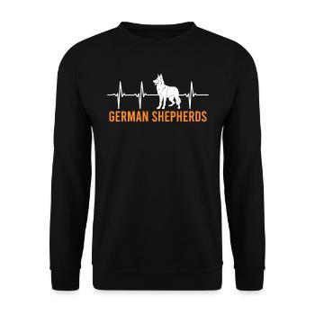 Berger allemand HEARTBEAT Bergers allemands - Sweat-shirt Unisexe - noir - Devant - Alina (178cm) & Michal (187cm)